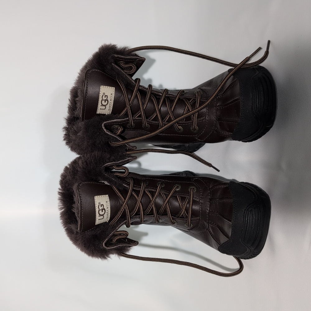 UGG Dark Brown Lace-Up Winter Boots - Picture 3 of 11